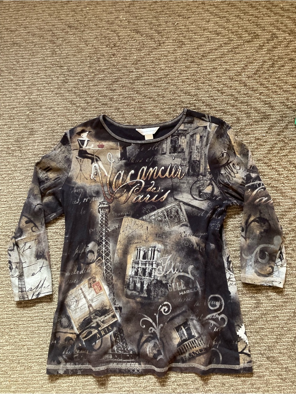 Pairs Y2K Whimsigoth Print Gothic Tourist Shirt Christopher & Banks bling